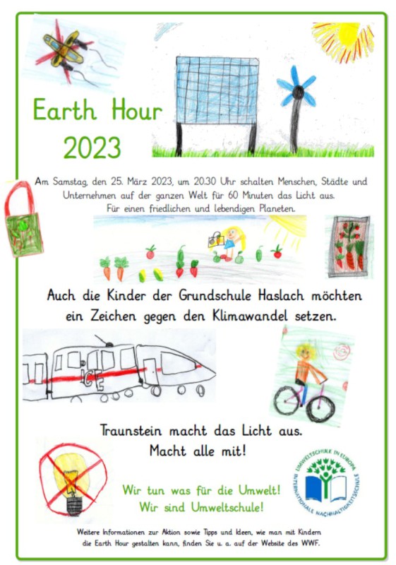 Grundschule Haslach Earth Hour 2023